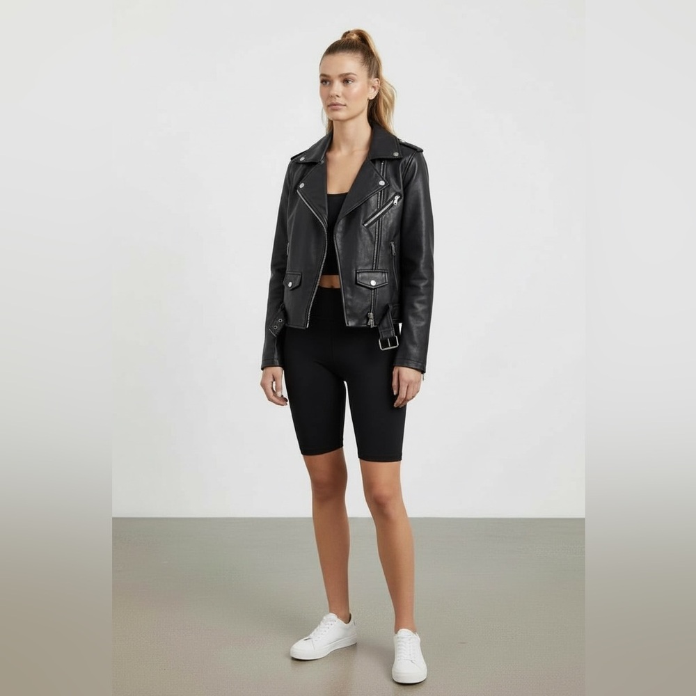 DISSH Black Leather Biker Jacket